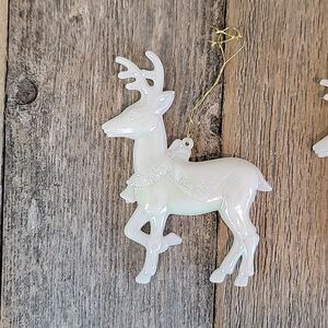 Reindeer Christmas ornaments McCrory Co vintage 80s set of 2